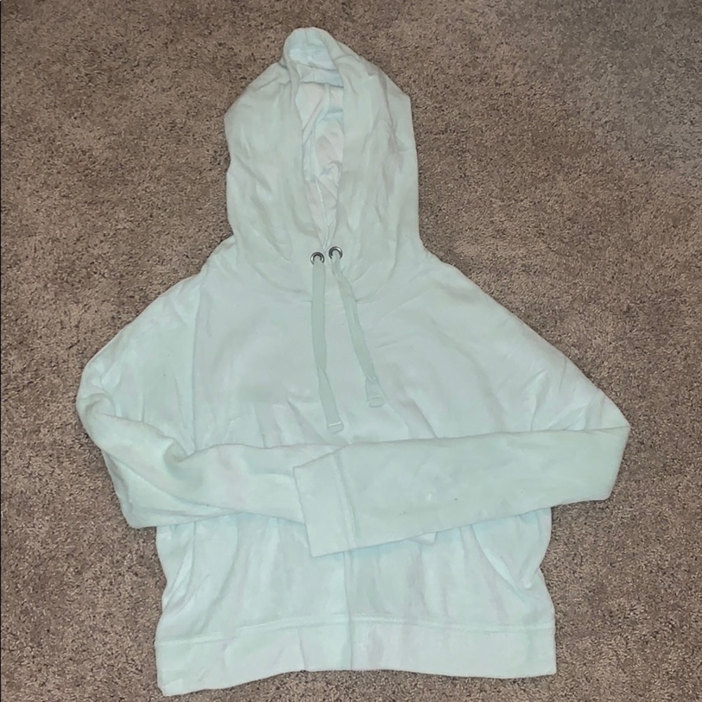 light blue cropped hoodie